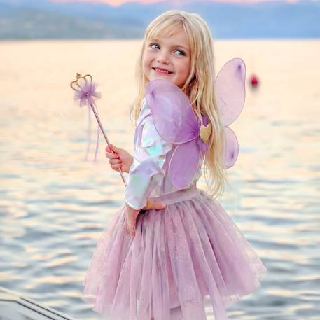 Déguisement enfant jupe princesse fée avec ailes et baguette Rose+Violet 5 - vertbaudet enfant 