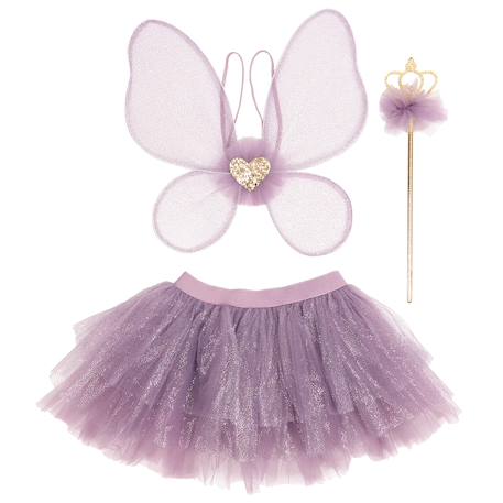 Déguisement enfant jupe princesse fée avec ailes et baguette Rose+Violet 6 - vertbaudet enfant 