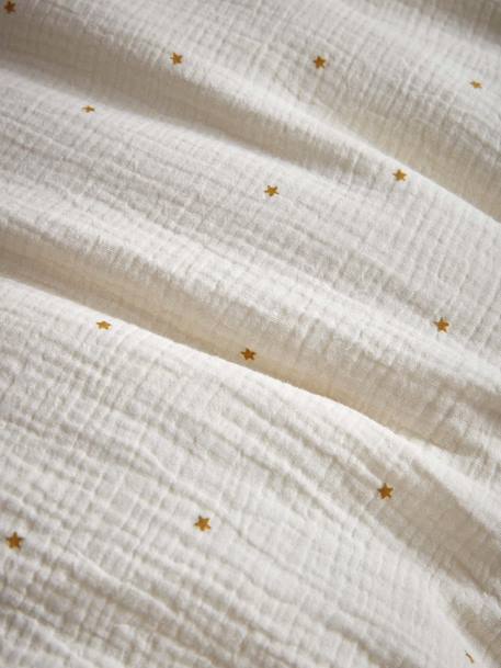 Housse de couette gaze de coton 'gaufrée' Blanc doux+Celadon 3 - vertbaudet enfant 