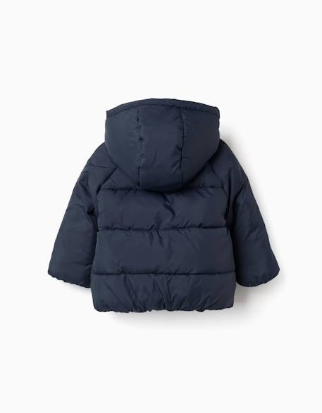 Doudoune avec capuche et doublure en polaire Bleu foncé 2 - vertbaudet enfant 