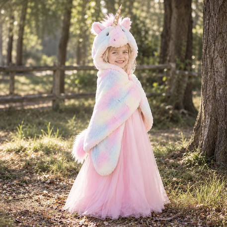 Déguisement enfant cape licorne arc en ciel super douce Rose 1 - vertbaudet enfant 
