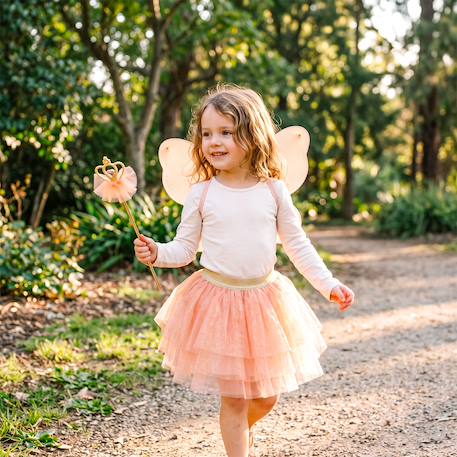 Déguisement enfant jupe princesse fée avec ailes et baguette Rose+Violet 4 - vertbaudet enfant 