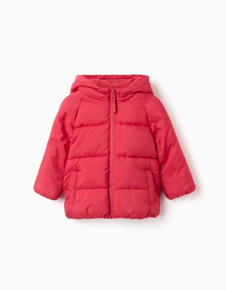 Doudoune avec capuche et doublure en polaire Rouge 1 - vertbaudet enfant 