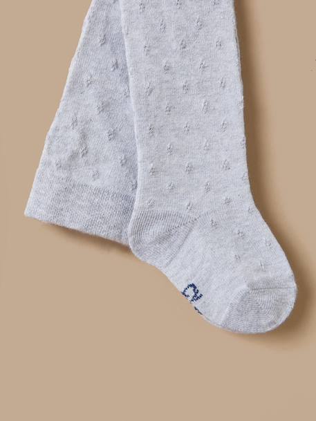 Collants pointelle bébé Gris chine 2 - vertbaudet enfant 