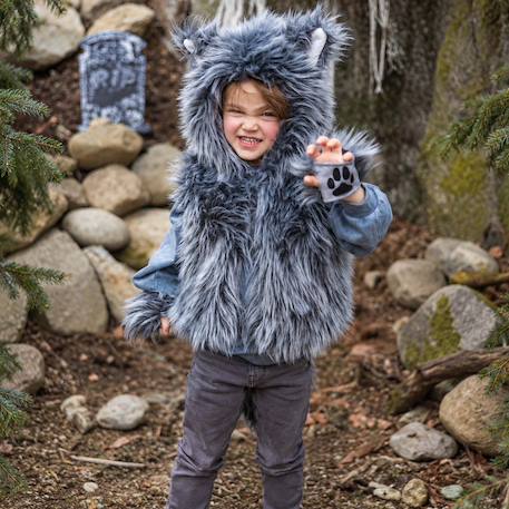 Déguisement enfant veste loup toute douce avec gants Gris 1 - vertbaudet enfant 