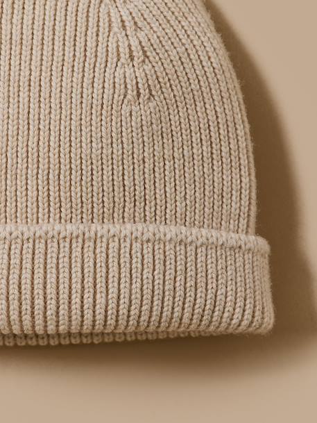 Bonnet laine mérinos bébé - cyrillus x les 3 tricoteurs Sable 2 - vertbaudet enfant 