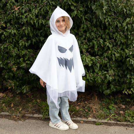 Déguisement enfant poncho à capuche fantôme halloween Blanc 1 - vertbaudet enfant 