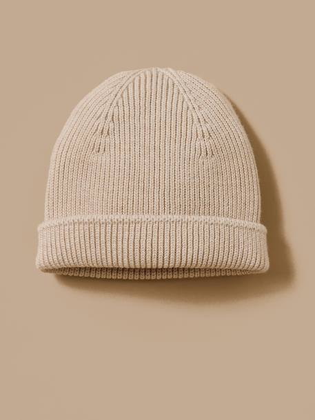 Bonnet laine mérinos bébé - cyrillus x les 3 tricoteurs Sable 1 - vertbaudet enfant 