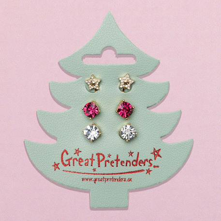 Set de 3 paires de boucles d'oreilles clips princesse Rouge 6 - vertbaudet enfant 