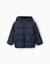 Doudoune avec capuche et doublure en polaire Bleu foncé+Rouge 1 - vertbaudet enfant 