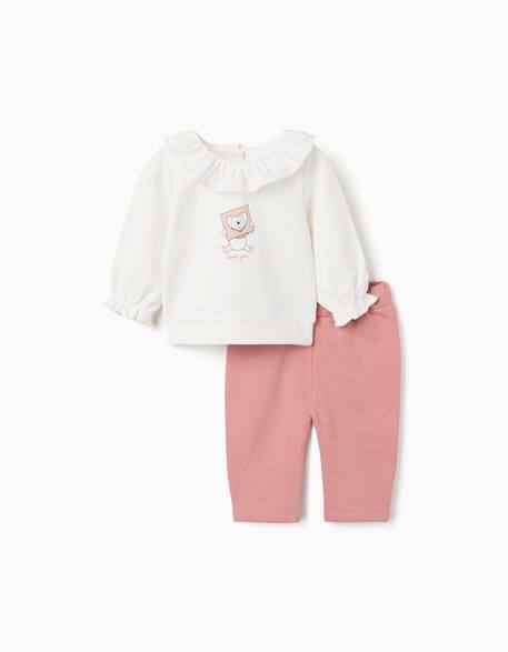 Ensemble de jogging en coton peigné avec imprimé winnie l'ourson Blanc 1 - vertbaudet enfant 