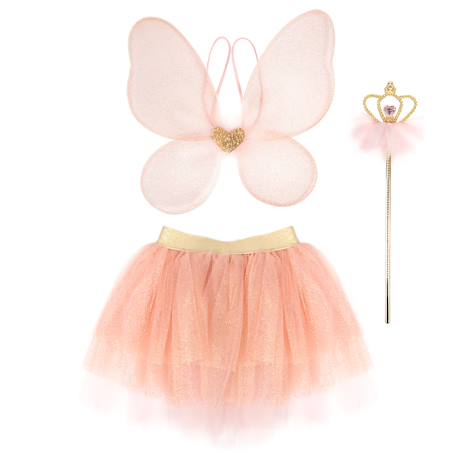 Déguisement enfant jupe princesse fée avec ailes et baguette Rose+Violet 2 - vertbaudet enfant 