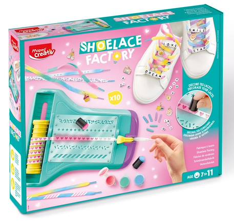 Kit créatif pour personnaliser ses lacets Multi-coloured 1 - vertbaudet enfant 