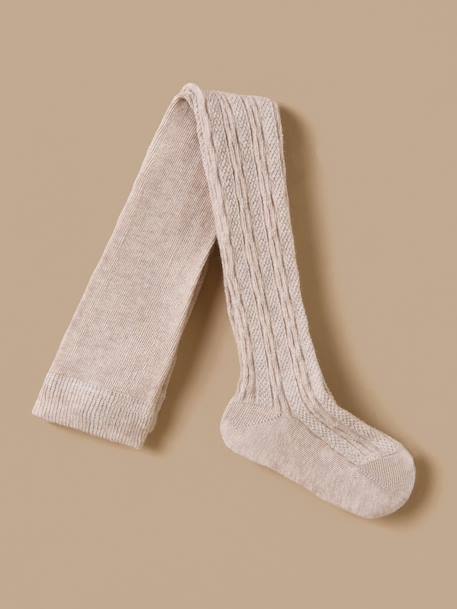 Collants torsadés bébé Beige 1 - vertbaudet enfant 