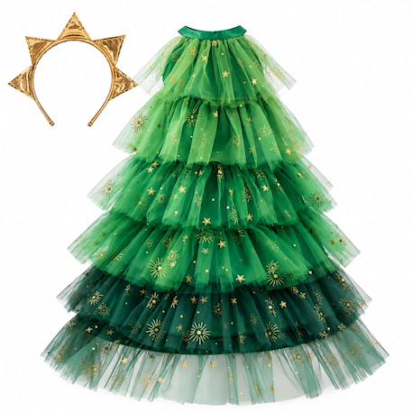 Déguisement enfant robe de princesse de noël avec serre tête Rose+Vert 8 - vertbaudet enfant 