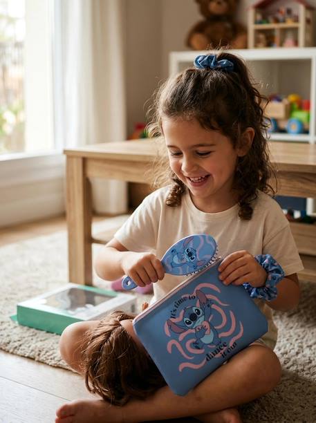 Set de beauté stitch enfant pochette brosse et élastiques Bleu 2 - vertbaudet enfant 