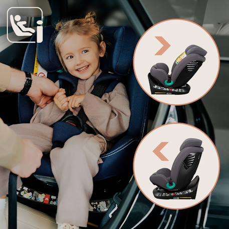 Siège auto bastiaan one i-size 40-150 cm avec isofix et base pivotante 360° Black carbon+Green olive+Grey stone+Pink rose 16 - vertbaudet enfant 