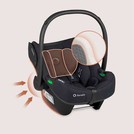 Siège-auto bébé astrid i-size 40-87 cm léger, récompensé par l’adac Beige cream+Black onyx+Pink coral 8 - vertbaudet enfant 