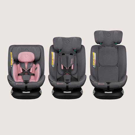 Siège auto bastiaan one i-size 40-150 cm avec isofix et base pivotante 360° Black carbon+Green olive+Grey stone+Pink rose 20 - vertbaudet enfant 