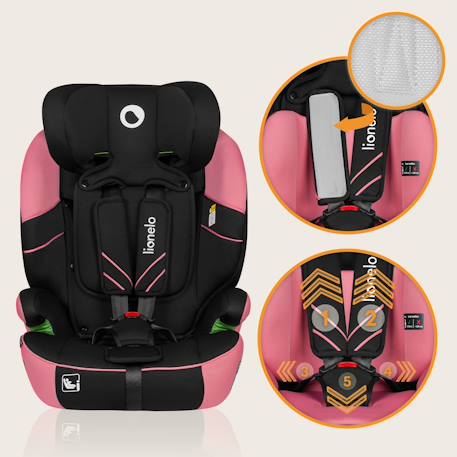 Siège auto évolutif levi one i-size 76-150 cm, groupe 1/2/3 Black carbon+Black grey+Green forest+Pink rose 21 - vertbaudet enfant 
