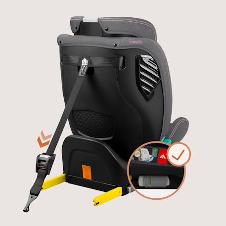 Siège auto bastiaan one i-size 40-150 cm avec isofix et base pivotante 360° Black carbon+Green olive+Grey stone+Pink rose 23 - vertbaudet enfant 
