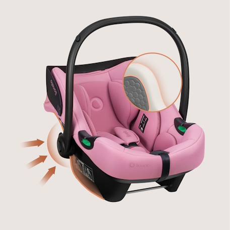 Siège-auto bébé astrid i-size 40-87 cm léger, récompensé par l’adac Beige cream+Black onyx+Pink coral 14 - vertbaudet enfant 