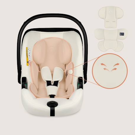 Siège-auto bébé astrid i-size 40-87 cm léger, récompensé par l’adac Beige cream+Black onyx+Pink coral 6 - vertbaudet enfant 