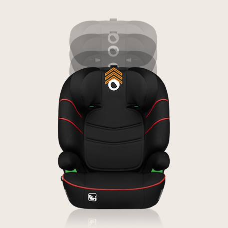Siège auto lars i-size 100-150 cm avec assise large et revêtement amovible Black grey+Black red+Green turquoise+Pink baby 12 - vertbaudet enfant 