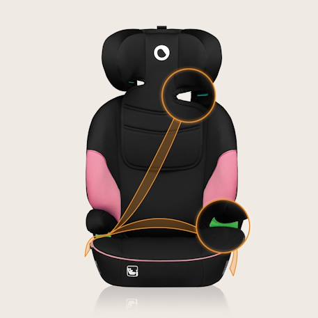 Siège auto lars i-size 100-150 cm avec assise large et revêtement amovible Black grey+Black red+Green turquoise+Pink baby 22 - vertbaudet enfant 