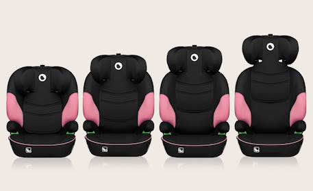Siège auto lars i-size 100-150 cm avec assise large et revêtement amovible Black grey+Black red+Green turquoise+Pink baby 20 - vertbaudet enfant 