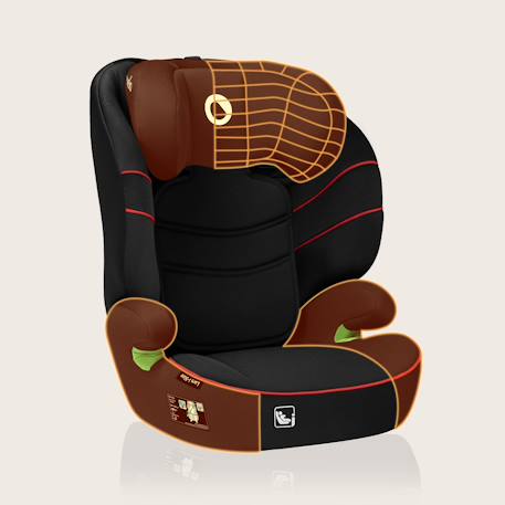 Siège auto lars i-size 100-150 cm avec assise large et revêtement amovible Black grey+Black red+Green turquoise+Pink baby 11 - vertbaudet enfant 