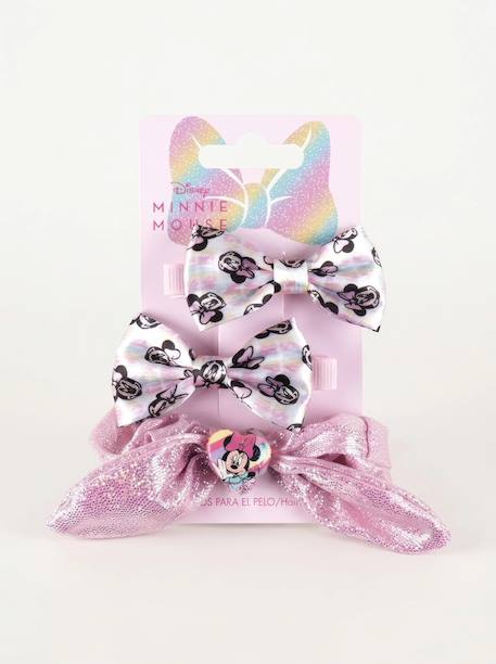 Lot de 3 pinces cheveux nœuds minnie mouse Rose 3 - vertbaudet enfant 