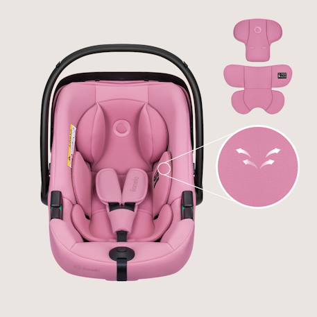 Siège-auto bébé astrid i-size 40-87 cm léger, récompensé par l’adac Beige cream+Black onyx+Pink coral 18 - vertbaudet enfant 