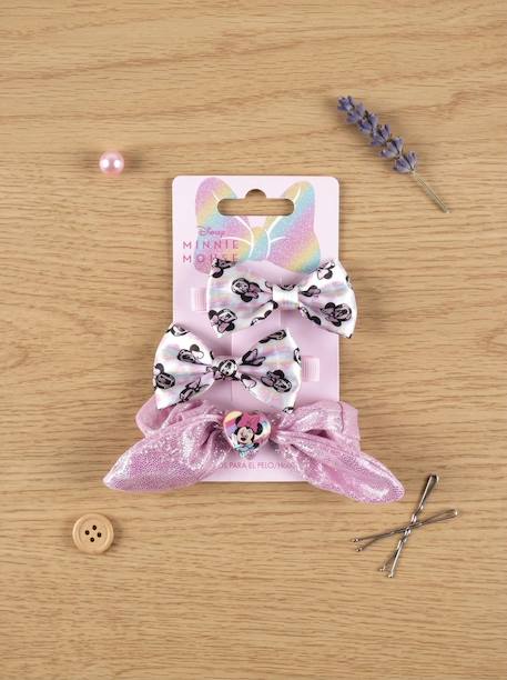 Lot de 3 pinces cheveux nœuds minnie mouse Rose 1 - vertbaudet enfant 