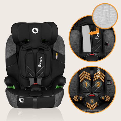 Siège auto évolutif levi one i-size 76-150 cm, groupe 1/2/3 Black carbon+Black grey+Green forest+Pink rose 9 - vertbaudet enfant 