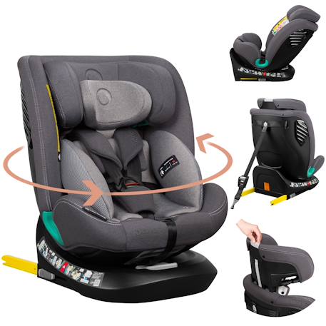 Siège auto bastiaan one i-size 40-150 cm avec isofix et base pivotante 360° Black carbon+Green olive+Grey stone+Pink rose 13 - vertbaudet enfant 