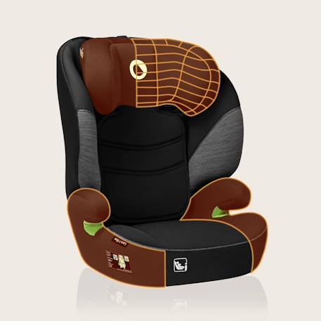 Siège auto lars i-size 100-150 cm avec assise large et revêtement amovible Black grey+Black red+Green turquoise+Pink baby 5 - vertbaudet enfant 