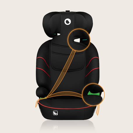 Siège auto lars i-size 100-150 cm avec assise large et revêtement amovible Black grey+Black red+Green turquoise+Pink baby 10 - vertbaudet enfant 