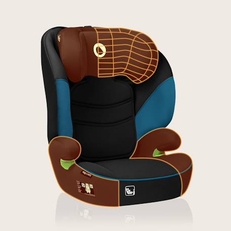 Siège auto lars i-size 100-150 cm avec assise large et revêtement amovible Black grey+Black red+Green turquoise+Pink baby 17 - vertbaudet enfant 