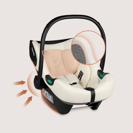 Siège-auto bébé astrid i-size 40-87 cm léger, récompensé par l’adac Beige cream+Black onyx+Pink coral 2 - vertbaudet enfant 