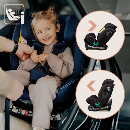 Siège auto bastiaan one i-size 40-150 cm avec isofix et base pivotante 360° Black carbon+Green olive+Grey stone+Pink rose 2 - vertbaudet enfant 