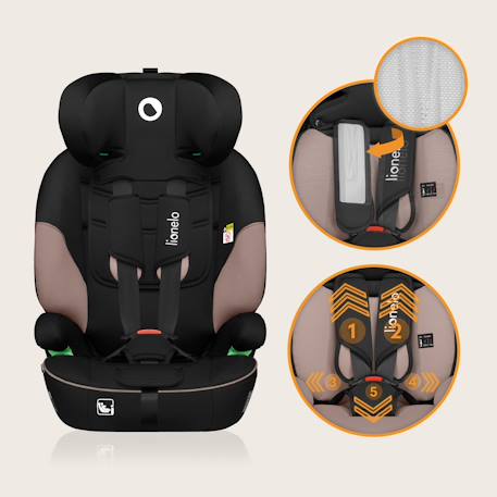 Siège auto évolutif levi i-size 76-150 cm, groupe 1/2/3 Beige latte+Black+Black grey+Blue cobalt+Green emerald+Pink baby 3 - vertbaudet enfant 