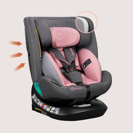 Siège auto bastiaan one i-size 40-150 cm avec isofix et base pivotante 360° Black carbon+Green olive+Grey stone+Pink rose 21 - vertbaudet enfant 