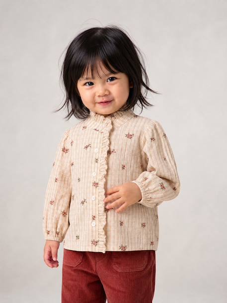 Blouse bébé fille manches longues écru 2 - vertbaudet enfant 
