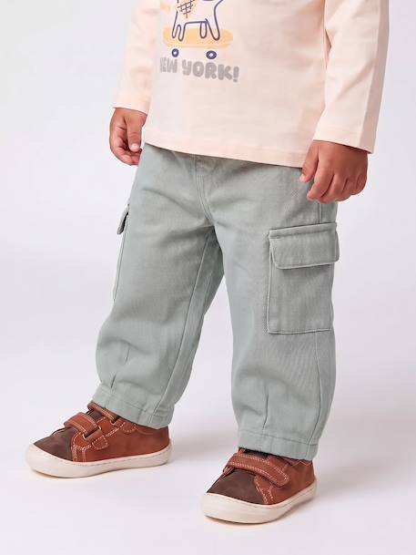 Pantalon balloon bébé garçon vert sauge 7 - vertbaudet enfant 