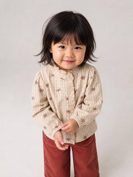 Blouse bébé fille manches longues écru 1 - vertbaudet enfant 