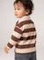 T-shirt polo bébé rayé manches longues bleu grisé+cacao 14 - vertbaudet enfant 