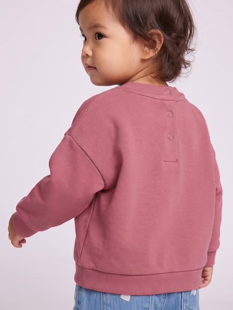 Sweat-shirt bébé fille message imprimé framboise+rose poudré+vanille 7 - vertbaudet enfant 