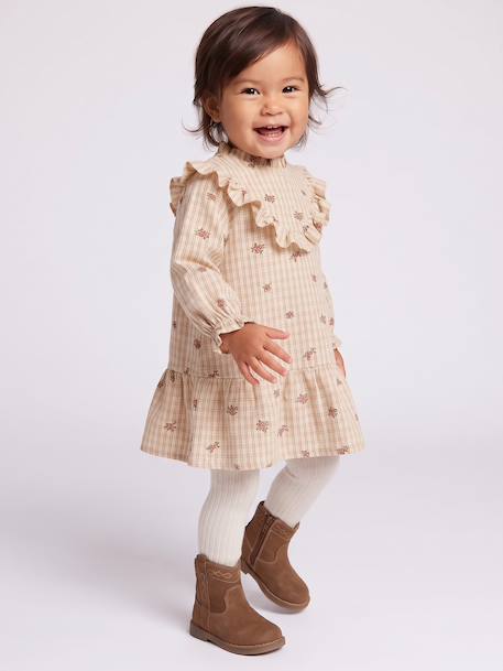 Robe bébé fille manches longues écru 2 - vertbaudet enfant 