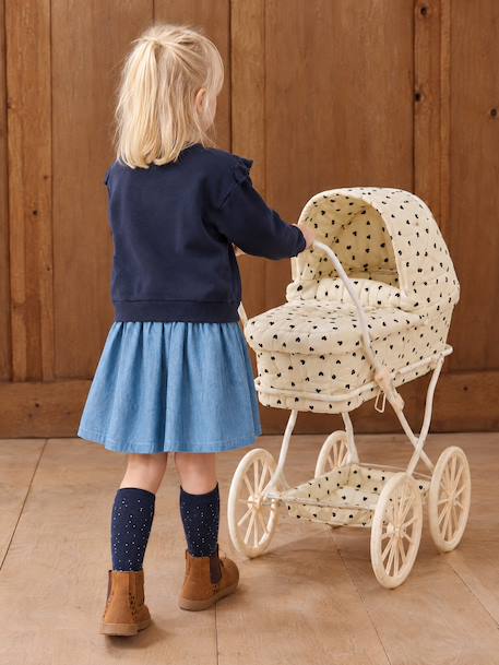 Landau pour poupon Coeur fondant+écru 6 - vertbaudet enfant 
